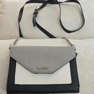 Nine West Black, Gray, and Cream Crossbody Bag